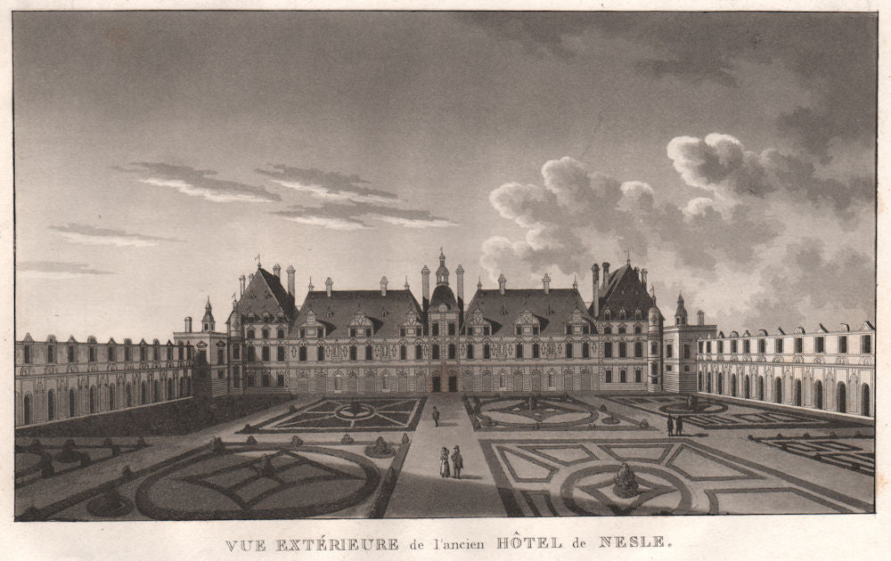 PARIS. Ancien Hôtel de Nesle. Aquatint 1808 old antique vintage print picture